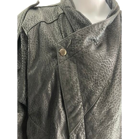 Vintage Byrnes & Baker Black Leather Bomber Jacket Men’s M 80s 90s Moto Biker - Picture 9 of 13